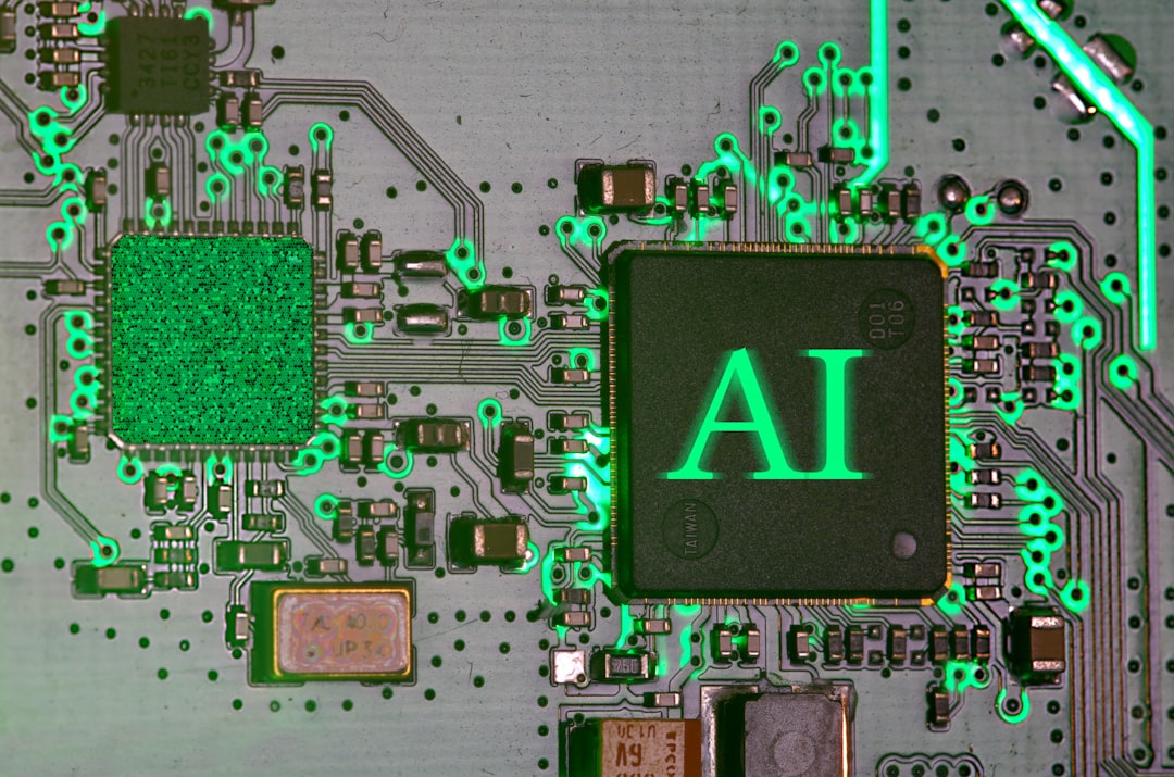 Program Pendeteksi Warna - Glowing ai chip on a circuit board.