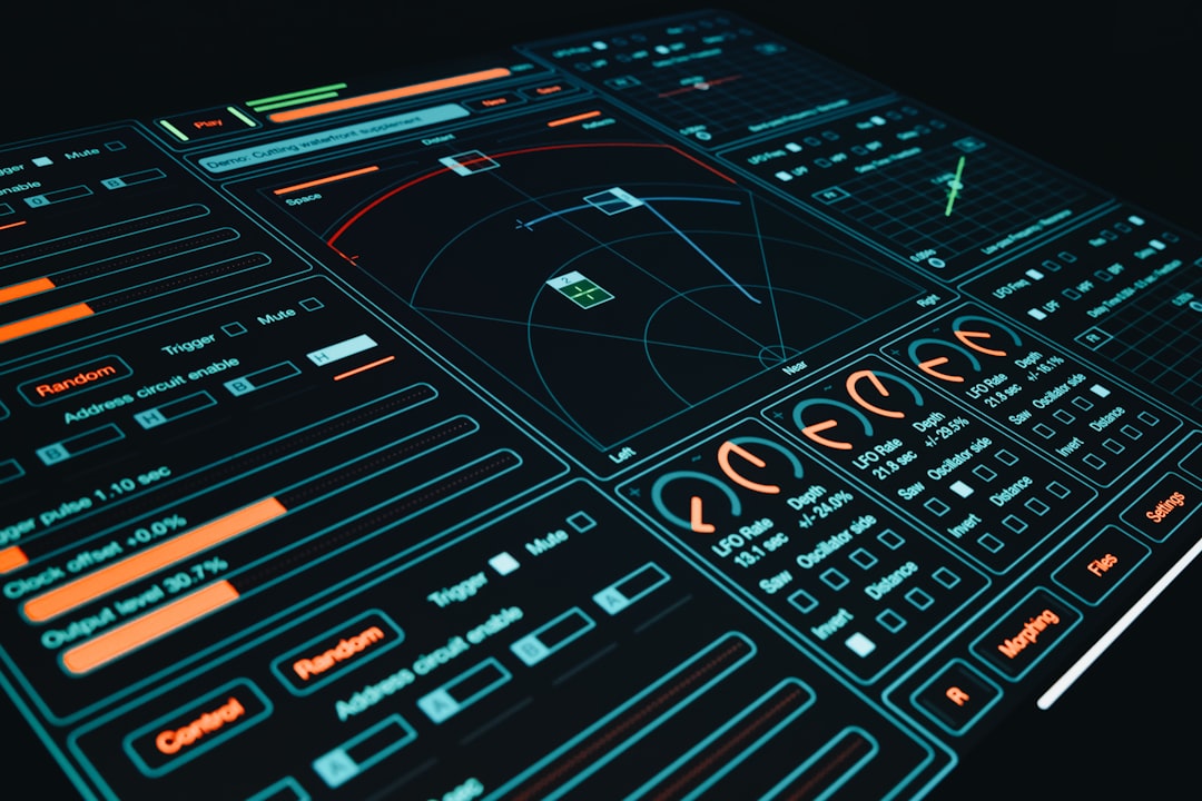 A close up of a control panel in a dark room