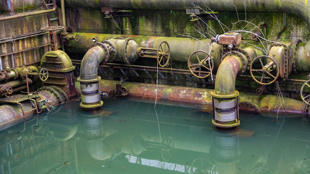 A group of pipes sitting next to each other