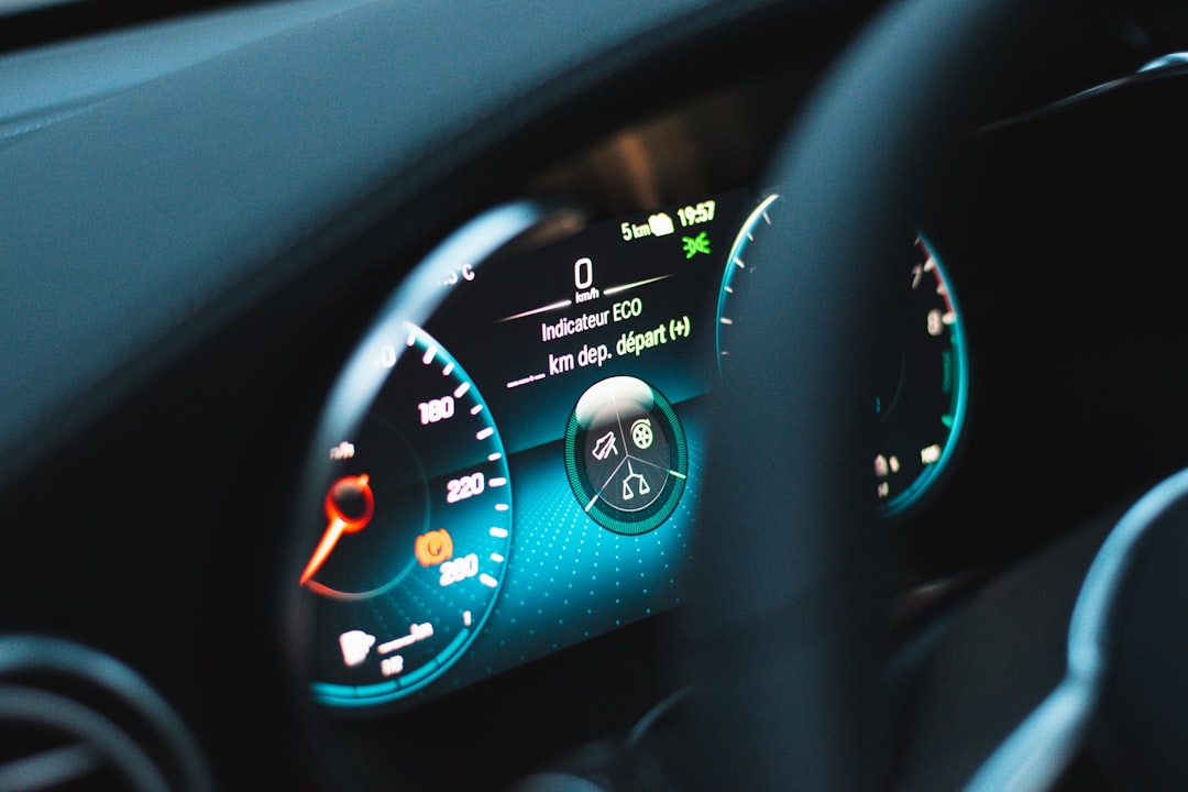 black car instrument panel cluster