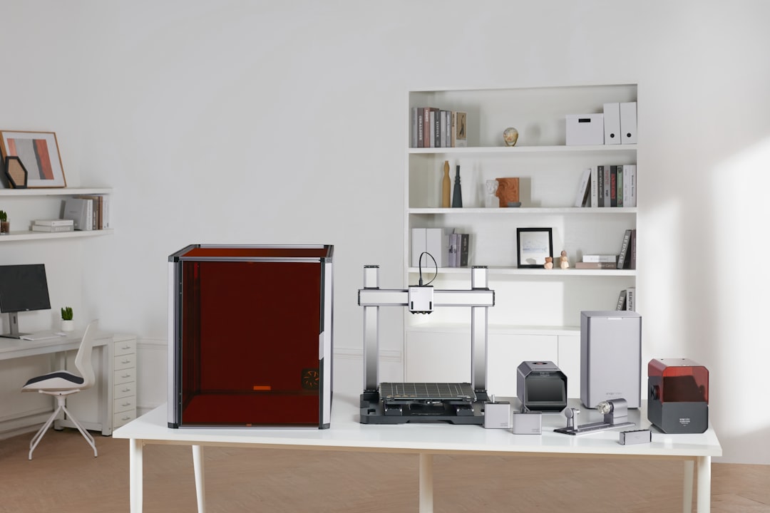 A room with a desk and a computer on it