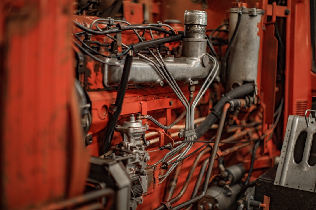 black and red metal machine